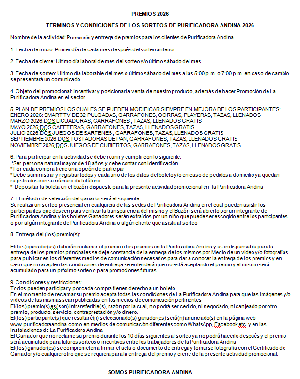 PREMIOS 2026